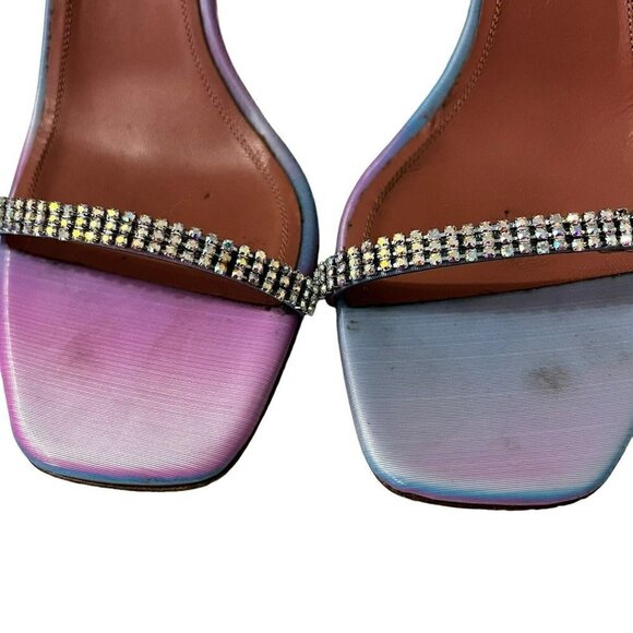 Amina Muaddi Ursina Crystal Embellished Sandal Heels Size 39.5 - Picture 8 of 9